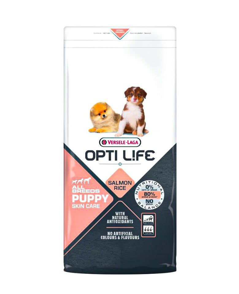 Opti Life Puppy Skin Care All Breeds – סלמון ואורז לגורים מכל הגזעים
12.5 kg