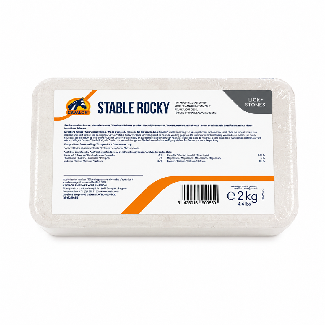 סטייבל רוקי 2 ק״ג- Stable rocky - אבן לקיקה המועשרת במלחים ומינרלים